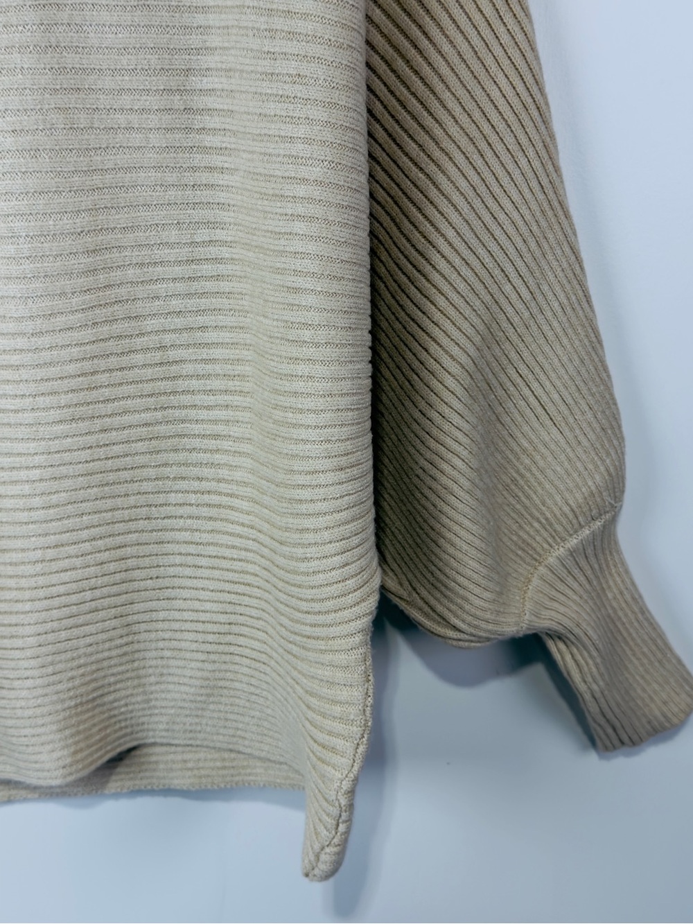 Pinque Cream Ribbed Scoop-Neck Sweater - Picture 7 of 10